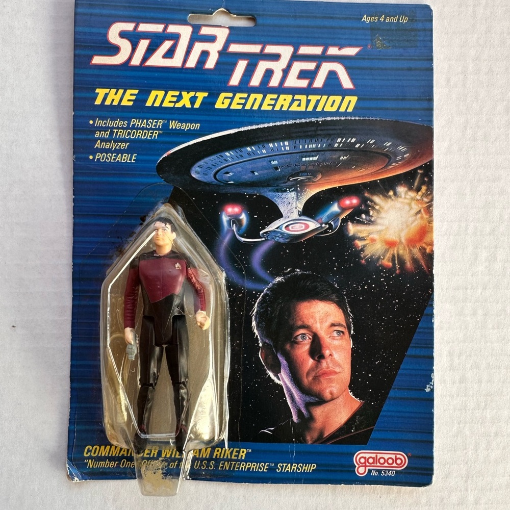 1988 Star Trek The Next Generation Cmdr. William Riker Galoob Action Figure